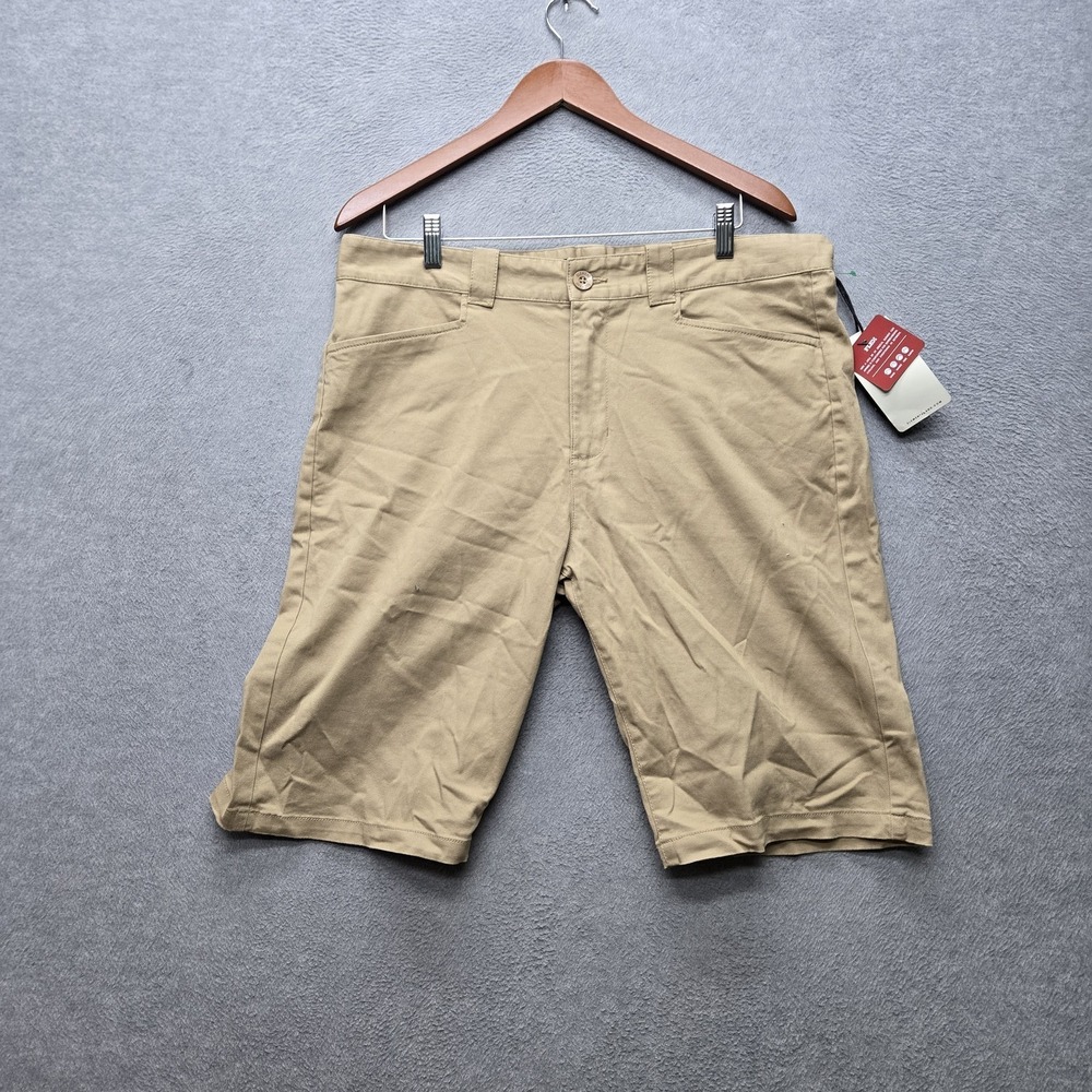 Element Men Shorts 34 Khaki Chino Twill M245TESW Sawyer WK Button 11" Inseam NWT